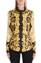 Women's Versace First Line Hibiscus Print Silk Shirt