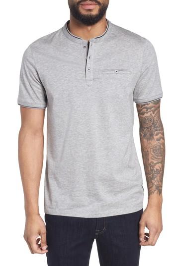 Men's Ted Baker London Sosdob Trim Fit Henley (s) - Grey
