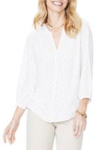 Women's Nydj Pleat Back Blouse - Beige