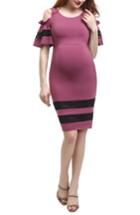 Women's Kimi And Kai Marissa Cold Shoulder Maternity Sheath Dress - Purple