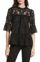 Women's Kate Spade Tapestry Lace Top, Size - Black