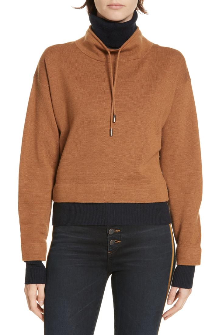 Women's Veronica Beard Meade Layered Merino Wool Sweater