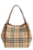Burberry 'small Canter' Horseferry Check & Leather Tote -