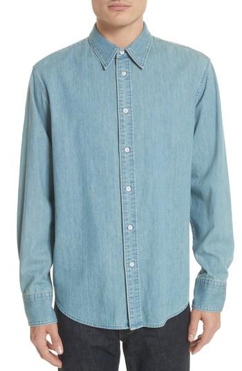 Men's Rag & Bone Fit 3 Chambray Denim Shirt - Blue