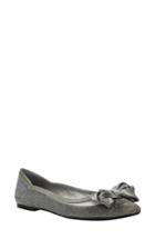 Women's J. Renee Allitson Bow Flat M - Grey