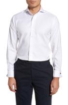 Men's Lorenzo Uomo Trim Fit Basket Weave Dress Shirt .5 - 32 - White