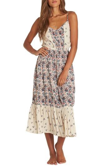 Women's Billabong Meadow Dew Print Midi Dress - Ivory