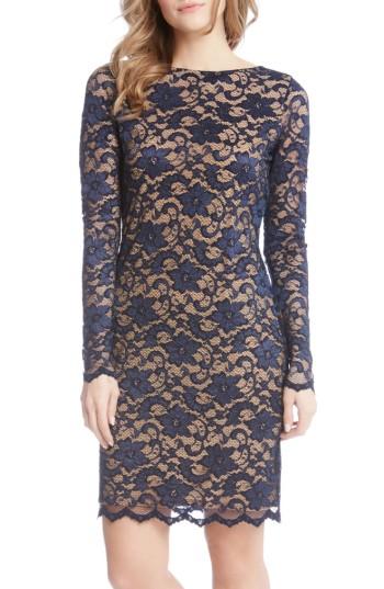 Women's Karen Kane Lace Sheath Dress - Blue