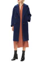 Women's Topshop Boucle Button Front Coat Us (fits Like 0-2) - Yellow
