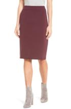 Women's Halogen Ponte Pencil Skirt - Burgundy