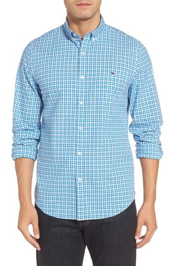 Men's Vineyard Vines Birch Island Slim Fit Check Sport Shirt - Blue
