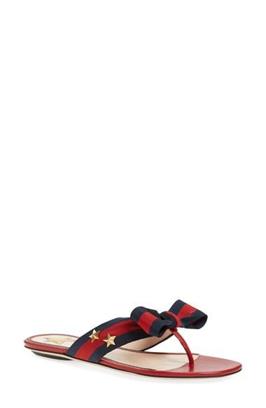 Women's Gucci 'aline' Bow Thong Sandal