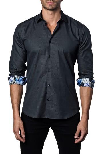 Men's Jared Lang Trim Fit Woven Sport Shirt - Black