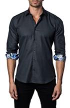 Men's Jared Lang Trim Fit Woven Sport Shirt - Black