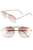 Men's Cutler And Gross 56mm Polarized Navigator Sunglasses - Rose Gold/ Pink Champagne