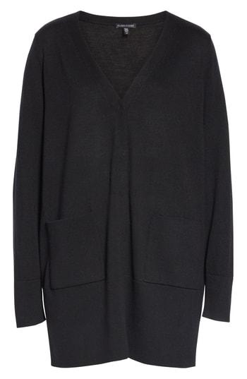 Women's Eileen Fisher Snap Front Merino Wool Cardigan