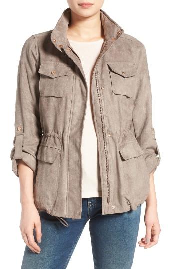 Women's Vince Camuto Faux Suede Utility Jacket