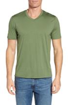 Men's Ibex 'axis' V-neck Merino Wool Jersey T-shirt - Green
