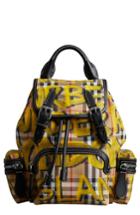 Burberry Small Graffiti Print Vintage Check Canvas Rucksack - Black