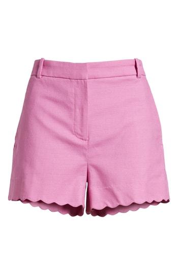 Women's J.crew Fiesta Scallop Hem Stretch Cotton Shorts