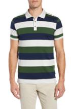 Men's Bobby Jones Rule 58 Regular Fit Wide Stripe Polo, Size - Grey