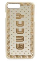 Gucci Guccy Logo Moon & Stars Leather Iphone 7 Case - White