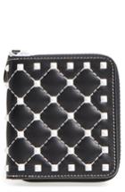 Women's Valentino Garavani Rockstud Matelasse Leather French Wallet - Black