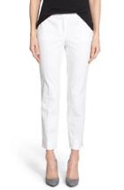 Petite Women's Halogen Crop Stretch Cotton Pants P - White