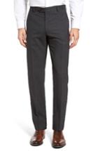 Men's Pal Zileri Flat Front Solid Wool Trousers R Eu - Brown