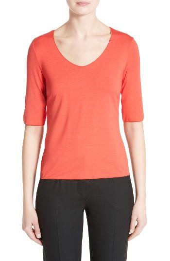 Women's Armani Collezioni Stretch Jersey Top - Coral