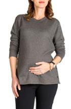 Women's Nom Maternity Olivia Snap Side Maternity Sweater - Grey