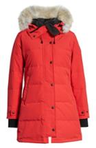 Petite Women's Canada Goose Shelburne Fusion Fit Genuine Coyote Fur Trim Down Parka, Size P (000-00p) - Red