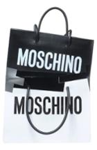Moschino Double Tape Leather Shopper - White
