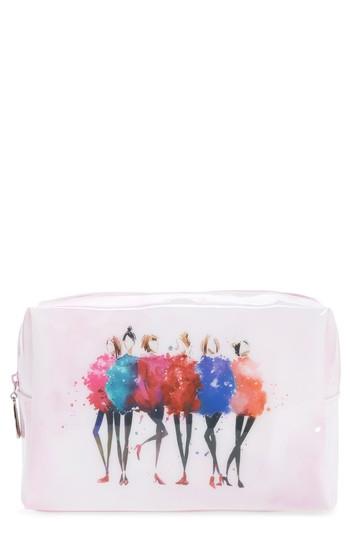 Catseye London Watercolor Women Large Cosmetics Case, Size - Pink