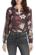 Women's Dolan Theodora Floral Silk Blouse - Purple