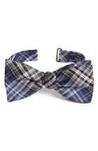 Men's The Tie Bar Motley Plaid Silk Bow Tie, Size - Blue