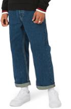 Men's Topman Crop Wide Leg Jeans X 32 - Blue