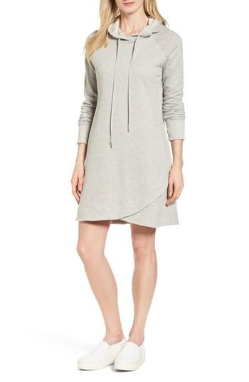 Women's Caslon Off-duty Hooded Sweatshirt Dress - Grey