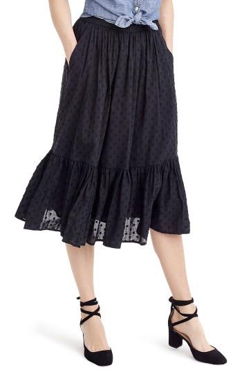 Women's J.crew Baluster Clip Dot Skirt - Black