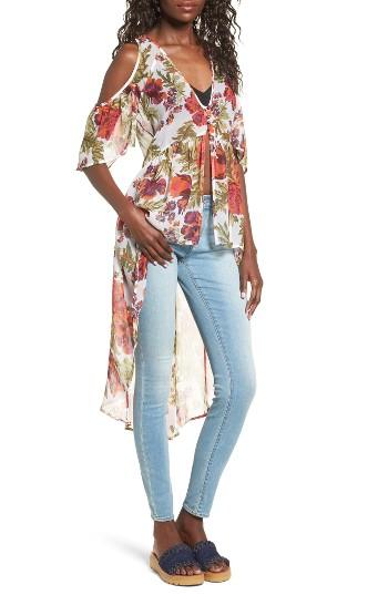 Women's Sun & Shadow Cold Shoulder High/low Top