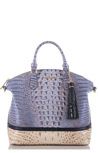 Brahmin Large Duxbury Embossed Leather Satchel - Blue