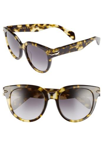 Women's Rag & Bone 54mm Cat Eye Sunglasses - Green Havana
