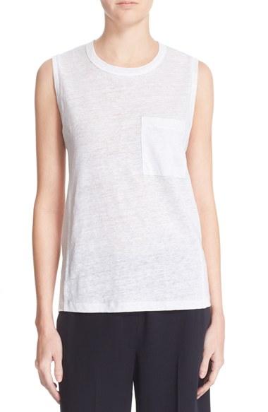 Women's A.l.c. Sean Linen Muscle Tee - White