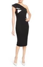 Women's Rachel Roy Collection One-shoulder Flutter Sheath Dress - Black