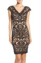 Women's Tadashi Shoji Corded Lace Tulle Sheath Dress - Black