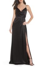 Women's Jill Jill Stuart Faux Wrap Satin Gown - Black