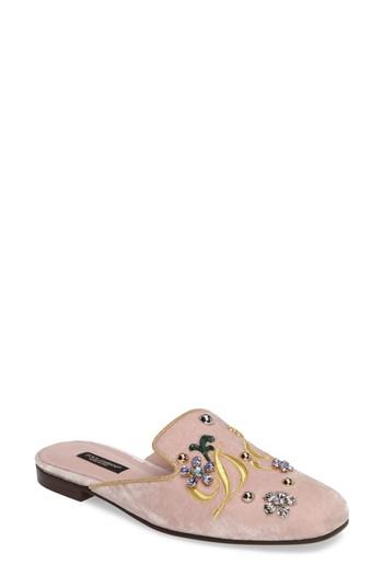 Women's Dolce & Gabbana Embellished Velvet Mule