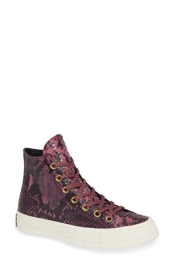 Women's Converse Chuck Taylor All Star Ct 70 Reptile High Top Sneaker .5 M - Burgundy