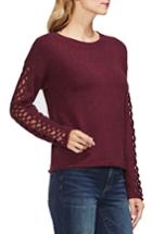 Women's Vince Camuto Lattice Sleeve Cotton Blend Sweater - Red