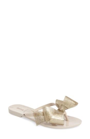 Women's Melissa Harmonic Bow Iii Flip Flop M - Beige